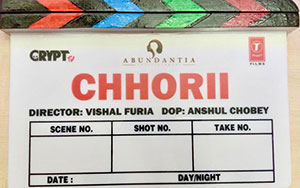 Clapper board of Vishal Furia`s directorial Hindi film `Chhorii`